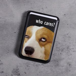 TEMU 아이폰 16 프로 패션 크리티브 고급 인조 가죽 귀여운 코기 패턴 자석 카드 클립 아이폰 15 14 프로 맥스 지갑 초박형 보호 디자인 1-3 신용 카드 또는 신분 카드를 보관할 수 있습니다. K1