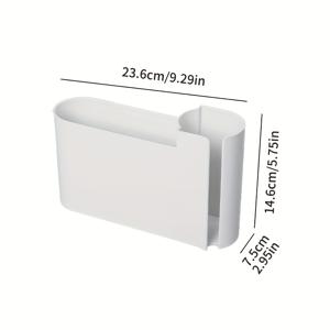 TEMU 투명 창문이 있는 벽걸이형 이중 칸지 쓰레기봉투 정리함 1개 - ABS 플라스틱 주방 캐비닛 도어 보관 상자, 공간 절약 디자인 홈 & 오피스 조직용, 디자인 | 내구성 있는 소재, 쓰레기봉투 홀더