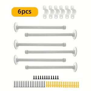 TEMU 6개 산업용 파이프 의류 랙, 옷 걸기용 벽걸이 행거 - 소매 부티크 디스플레이용 벽 의류 랙, 옷장 보관, 헤비듀티 플로팅 아이언 아트 파이프 벽걸이 옷 랙, 다기능 행거