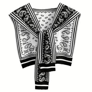 TEMU 여성용 레트로 캐슈 플라워 패턴 양면 숄, 얇은 디자인, 봄·여름·가을용 멀티펑셔널, 에어컨 실내 어깨 보호용, 다양한 의상에 어울림|여성의류