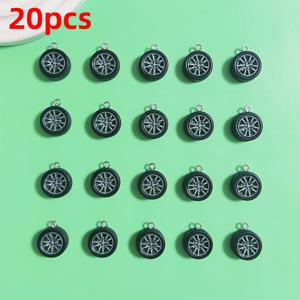 TEMU 20개 플라스틱 타이어 참 장식, 핸드메이드 주얼리 펜던트, 귀걸이, 체인, 창의적인 선물, 목걸이, 팔찌, 가방 참, 플라스틱 액세서리 부품