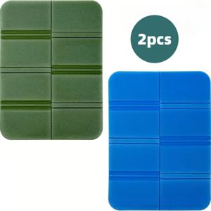 TEMU 2개 세트 초경량 EVA 폼 접이식 매트 - 휴대용 야외 피크닉 담요 & 캠핑, 하이킹, 백패킹에 적합 - 컴팩트 여행용 매트 (녹색, 파란색, 주황색, 보라색)