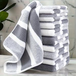 TEMU 30*30cm/11.8*11.8인치의 넓은 사각 타월 10개 세트. 부드럽고 빠른 건조 소재로 제작되었으며, 걸이형으로 디자인되었으며, 강력한 흡수력, 피부에 부드러움, 주방, 욕실 또는 가정에서 사용하기에 이상적입니다.