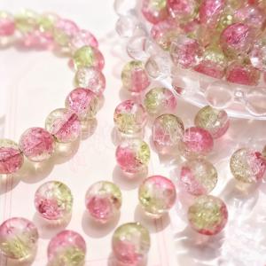 TEMU 10mm 핑크 & 그린 그라데이션 눈꽃 비즈, 다양한 비즈, 팔찌 및 목걸이 제작용 수공예 재료, 주얼리 용품, 공예 애호가를 위한 필수품, 크리스마스, 할로윈, 발렌타인데이, 어버이날 이상적인 장식