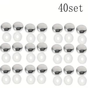 TEMU 40세트 스테인리스 스틸 네일 캡, 셀프 태핑 스크류 캡, 광고 고정 스크류 캡, 욕실 캐비닛, 거울, 커피 테이블 및 유리 가구용 장식 캡에 적합