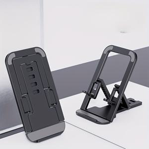 TEMU 2025년형 휴대용 접이식 휴대폰 스탠드 1개, 초박형 카드형 스타일, 4가지 각도 조절 가능, 데스크탑 및 태블릿에 적합, Apple, Huawei, Samsung 호환, 여행 및 홈 오피스에 이상적, 가벼운 ABS 소재|그립톡