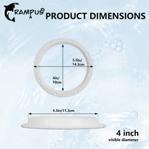 TEMU GRAMPUS 보트 해치, 해양 액세스 해치, 분리 가능한 커버가 있는 라운드 검사 데크 플레이트 해치, 자외선 방지 ABS 화이트 플라스틱, 다양한 사이즈 4인치, 5인치, 6인치, 7인치, 8인치
