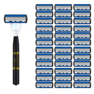 TEMU 남성의 수염 면도기, 6겹 날카로운 면도날, 미끄럼 방지 핸들, 교체용 면도날, 남성용 면도 도구