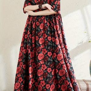 TEMU 프린트 플러스 사이즈 드레스