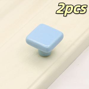 TEMU 2개의 세라믹 캐비닛 손잡이 - 사각형 싱글 홀 당김 손잡이 캐비닛, 서랍, 드레서용 - 나사 포함 홈 데코레이티브 세라믹 서랍 당김 손잡이