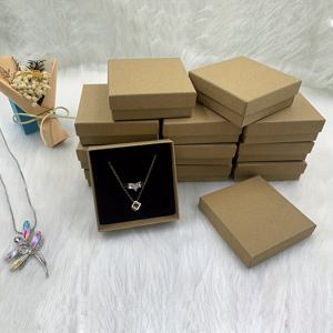 TEMU 12개 패션 크래프트 종이 목걸이 포장 상자, 귀걸이 스터드 박스, 장식 보석 세트 포장 완성