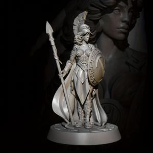 TEMU 50mm, 1/35 스케일 그리스 전쟁의 여신 수지 피규어, 여군, 미도색 흰색 모델