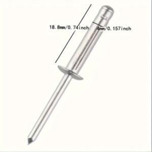 TEMU 50개의 알루미늄 블라인드 리벳, 광택 마감, 둥근 머리, 구조 및 하중 분산용 푸시 인 삼중 접힌 팝 리벳