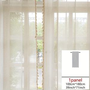 TEMU 1개 시어 커튼 패널 | 폴리에스터, 빛 필터링, 반투명 디자인, 로드 포켓, 코드 없음, 얀 염색, 목가적인 테마, 거실, 식당 또는 커피 영역에 적합