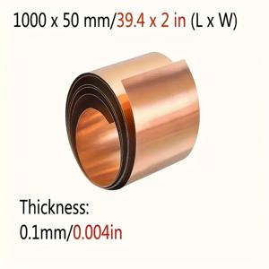 TEMU 순수 구리 시트 롤 - 두께, 산업용 등기 및 공예 금속 포일, 내구성 및 부식 방지, 홈 데코, 프로젝트에 적합, 공예용 구리 포일, 공예 용품, 장식 포일, 고품질 포일, 공예 포일, 산업용 구리 포일, 두꺼운 구리 포일, 부식방지 구, 등기용 구리 포일, 내구성 구리 포일