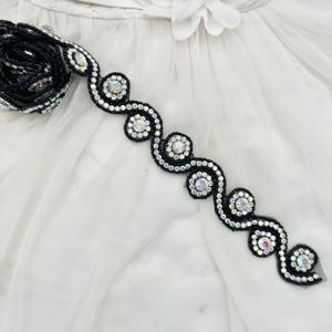 TEMU 손으로 뜨개질된 유리 시드 비즈, 접착식 뒷면이 있는 장식 패치용, 여성 웨딩 드레스, 이브닝 가운 및 장식에 적합