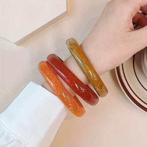 TEMU 패션 빈티지 우아한 옥빛 팔찌 3종 세트, 여성 저녁 만찬용. 핸드메이드로 제작되어 결점과 색상 차이가 있으며, 이는 정상적인 현상입니다