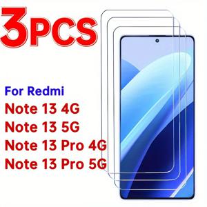 TEMU 샤오미 레드미 노트 13 4G 13 5G 13 프로 4G 13 프로 5G용 강화유리 보호필름 3개입