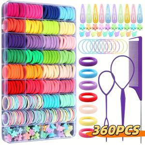 TEMU 360개 탄성 헤어 타이 머리끝 도구 나비 헤어 클립 꽃 헤어 클립, 헤어 액세서리, 여성용 헤어 액세서리, 남성용 헤어 액세서리
