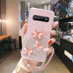 TEMU 폰 케이스: 나비 폰 팔찌 글리터 도금 케이스 - 노트 8, S10, S10 플러스 폰 케이스 백커버 케이스