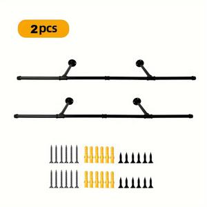TEMU 내구성이 뛰어나고 분리 가능한 43.7인치 행거, 산업용 파이프 의류 디스플레이 랙, 벽걸이 의류 행거, 옷 건조대, 침실, 욕실, 사무실, 옷장, 벽 장식, 가정용 수납 정리, 산업 스타일 철 파이프|빨래건조대|행거
