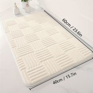 TEMU 두꺼운 흡수성 욕실 매트, 침실 현관 미끄럼 방지 매트, 단색 엠보싱 욕실 문 매트, 가정 현관 발 매트