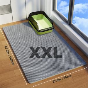 TEMU 특대형 이중 레이어 고양이 모래 매트 | 유출 방지 EVA 소재로 제작, 12mm 근처 두께, 이중 레이어 벌집 디자인으로 모래 흩뿌림 방지, 간편한 청소, 쉬운 반려동물 관리, 고양이를 위한 완벽한 선물