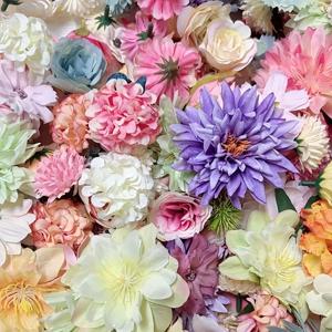 TEMU 25개 수제 패브릭 멀티컬러 꽃머리 - 다양한 사이즈 (대/중/소) DIY 웨딩 부케, 센터피스, 발렌타인데이용 인조 꽃 - 내구성 강화, 웨딩, 연회, 이벤트에 적합