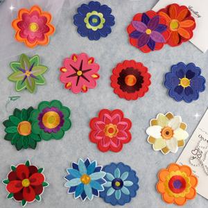 TEMU 16개 컬러풀 꽃 자수 패치, 다림질/바느질 DIY 스티커 - 옷, 가방, 모자, 침구 장식용