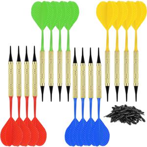 TEMU 16개 소프트팁 다트, 플라스틱 팁 다트 세트, 추가 블랙 2BA 교체용 팁 100개 포함