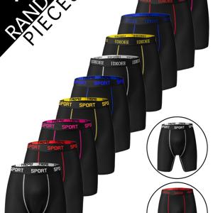 TEMU 7개 남성용 슬림핏 롱 박서 브리프 - 통기성 좋고 빠르게 건조되는 원단, 신축성 있는 허리밴드, 부드럽고 가벼움 - 피트니스 및 스포츠에 적합, 다양한 색상, 활동적인 라이프스타일 의류|운동용 속옷|빠른 건조 소재