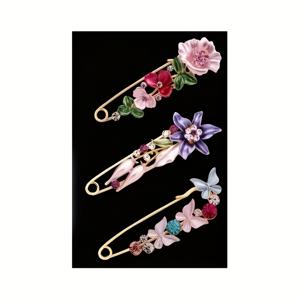 TEMU 스카프 버클이 있는 대형 브로치, 오일 페인팅 튤립 디자인, 코트 및 가디건에 적합