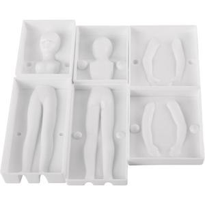 TEMU 남성 & 여성 인체 모양 3D 클레이 몰드 2개 세트 - DIY 피규어 제작 도구, 창의적인 예술 프로젝트를 위한 다양한 디테일 옵션이 있는 플라스틱 조각 몰드, 클레이용 몰드