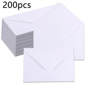 TEMU 200팩 서양식 화이트 B6 봉투 자체 접착식 4x6 축하 카드 웨딩 초대장 사진 엽서 우편 서신 문구류 행사 공지용