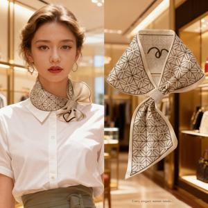 TEMU 여성용 롱 스트립 스몰 스카프, 얇고 스타일리시한 봄가을용, 다용도 장식 레이지 이어 스카프, 넥 가드 스몰 넥커치프