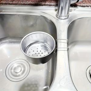 TEMU 스테인리스 스틸 주방 싱크 스트레이너 - 효율적인 폐기물 처리를 위한 천공 디자인의 탈착식 라운드 배수 바구니, 내구성 있는 304 스테인리스 스틸 구조, 현대적 주방에 완벽함, 주방용 싱크 스트레이너