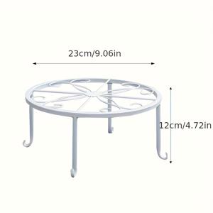 TEMU 6pcs 화이트 금속 식물 스탠드, 빈티지 헤비 듀티 꽃병 홀더, 실내 실외 녹방 철 정원 컨테이너 스탠드, 현대 패턴, 파우더 코팅 마감, 가벼운, 꽃병 및 플랜터용 원형 모양