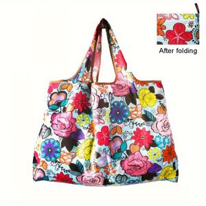 TEMU 대용량 접이식 쇼핑백 - 가벼운 나일론 토트백, 장보기, 여행, 캠핑용 - 휴대하기 편리한 디자인