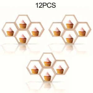 TEMU 8개/4개/12개 홀우드 중앙 케이크 스탠드, 6면 모양, 식탁 센터피스, 어버이날, 아버지의 날, 졸업 시즌, 독립 기념일, 7월 4일, 추수감사절, 크리스마스, 발렌타인데이, 할로윈에 적합