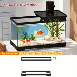 TEMU 검은 프레임이 있는 투명 아크릴 사각형 어항 - 금붕어, 새우, 바다거북, 게, 개구리 및 조류에 적합한 고품질 데스크탑 수족관, 거실 장식 및 수족관 장식에 완벽