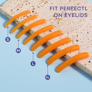 TEMU 4 사이즈 오렌지 래쉬 리프트 패드 4쌍 세트, 퍼밍 로드 실리콘 속눈썹 리프팅 도구 메이크업 뷰티 툴