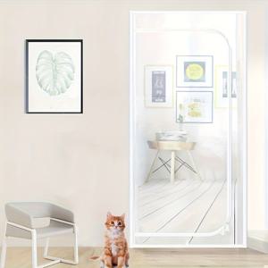 TEMU 고양이와 강아지를 막는 U자형 지퍼가 있는 창문망, 자가 설치형 지퍼 모기장문