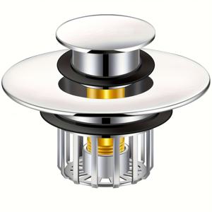 TEMU 스테인리스 스틸 욕조 스토퍼 | 샤워 배수구 머리카락 포획기 (필터 팝업 욕조 플러그 포함) | 욕실 배수구 스토퍼 | 1-1/2~1-3/4