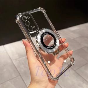 TEMU 휴대폰 케이스 - 스탠드 기능 포함, 삼성 노트 20 5G 호환, 코너 에어백 보호 기능, 투명, 충격 방지 휴대폰 케이스