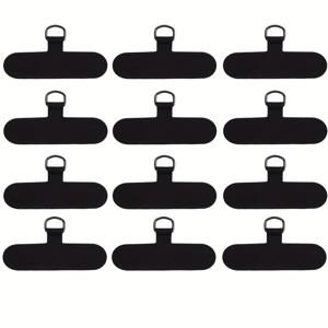 TEMU 12개 세트의 범용 방실 내구성 있는 휴대폰 케이스 액세서리, 클립, 카드 홀더 및 패드 포함, 전화 란야드에 사용할 수 있으며 구멍을 뚫지 않아도 됩니다. 크로스바디 또는 넥 스트랩 옵션, 그리고 분리 가능한 방실 카드 홀더가 있습니다.