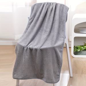 TEMU 특대형 극세사 목욕 타월 - 높은 흡수력과 부드러움을 위해 설계되었으며, 가벼운 산호 양털로 제작되었으며, 체크 무늬가 특징이며, 욕실, 헬스장 및 호텔에 적합 - 120 GSM, 핑크 색상