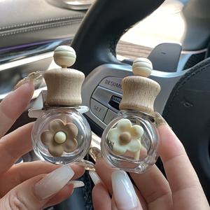 TEMU 2개입 차량용 에어 벤트 향수 리필 병, 꽃 장식 병이 있는 차량용 방향제, 향기 디퓨저, 에어 벤트용 걸이형 아로마 병