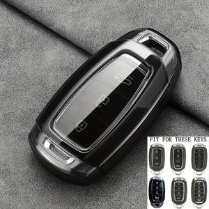 TEMU 현대 모델용 범용 자동차 키 커버 풀 보호 케이스: 엘란트라, , 소나타, 투싼, ix35, , i30, 코나, 엔코어, ix35, , i30 - 세련되고 심플한 고급 비즈니스 키체인