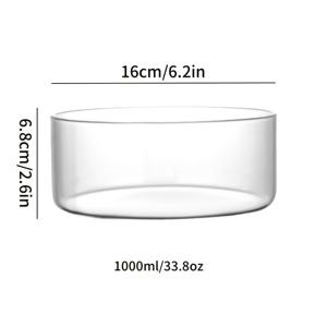 TEMU 1개/4개 샐러드 과일 볼 1000ml 고 붕규산 유리 대용량 과일 볼 스낵 볼, 학습실 디저트 볼, 식후 투명 간편 가정용 샐러드 볼, 손세척 가능, 다양한 행사에 적합