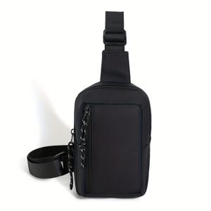 TEMU Nnbag 남성용 체스트백, 남녀 모두에게 적합, 옥스포드 질감과 크로스바디 디자인 특징 - 초박형 슬링 백팩 (휴대폰 파우치 포함), 조절 가능한 허리 벨트, 캐주얼 및 스포츠 활동을 위한 다중 포켓